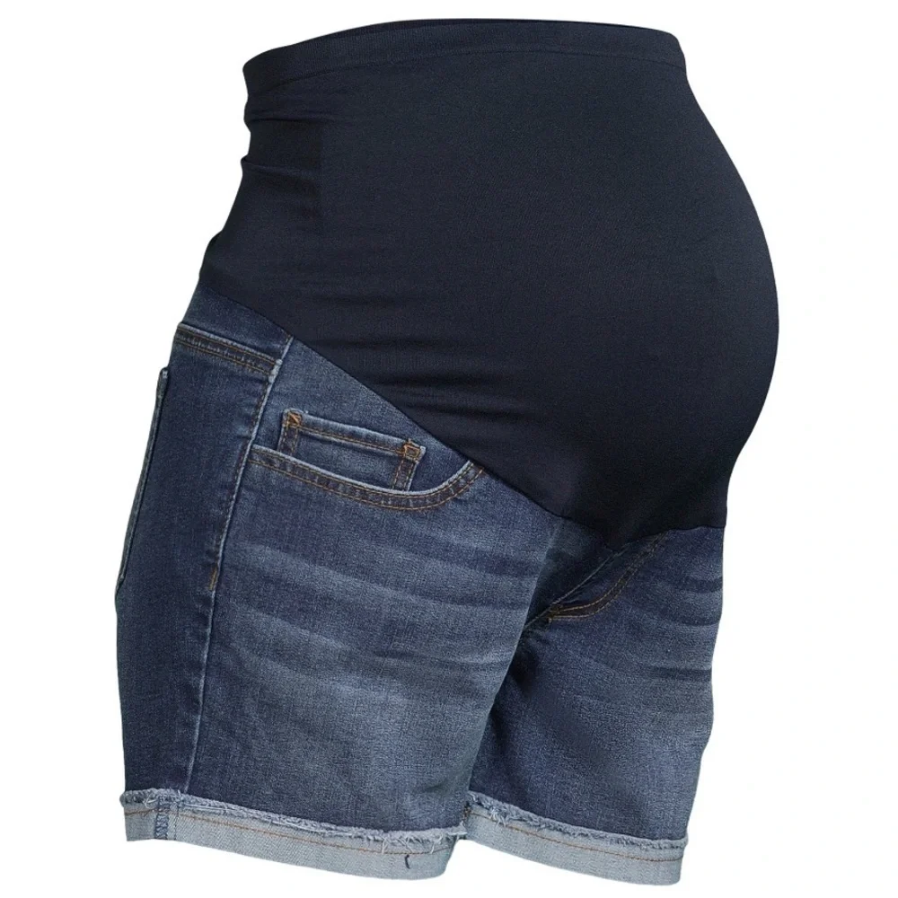 TIME AND Tru Womens Maternity Rolled Cuff Denim Shorts Size Medium 8-10